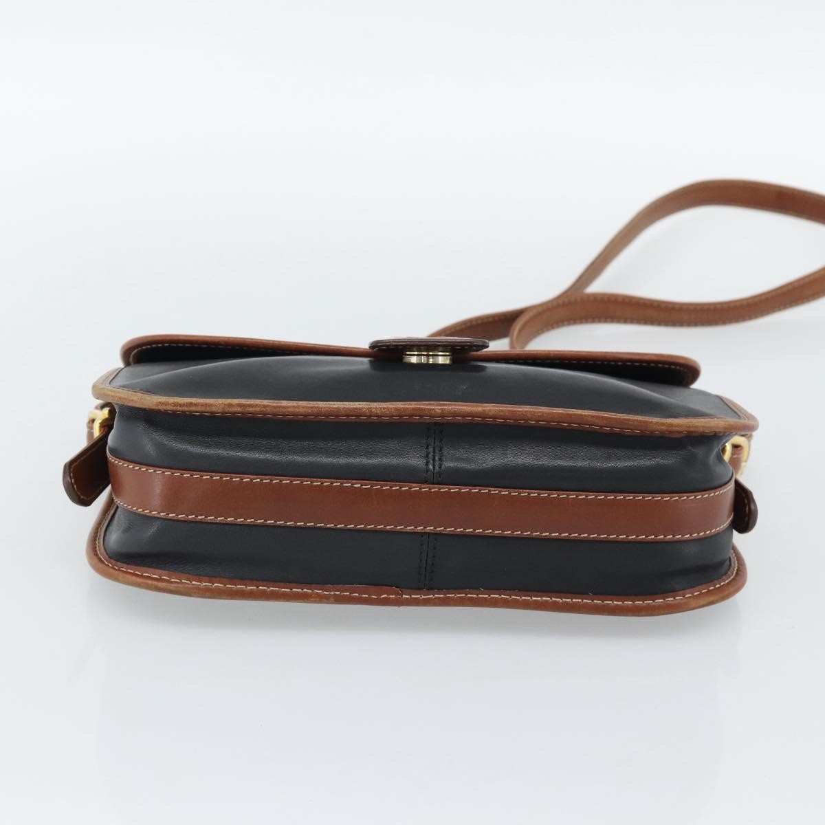 Celine Flap Shoulder Leather Black Leather Shoulder Bag Bag (Pre-Owned)