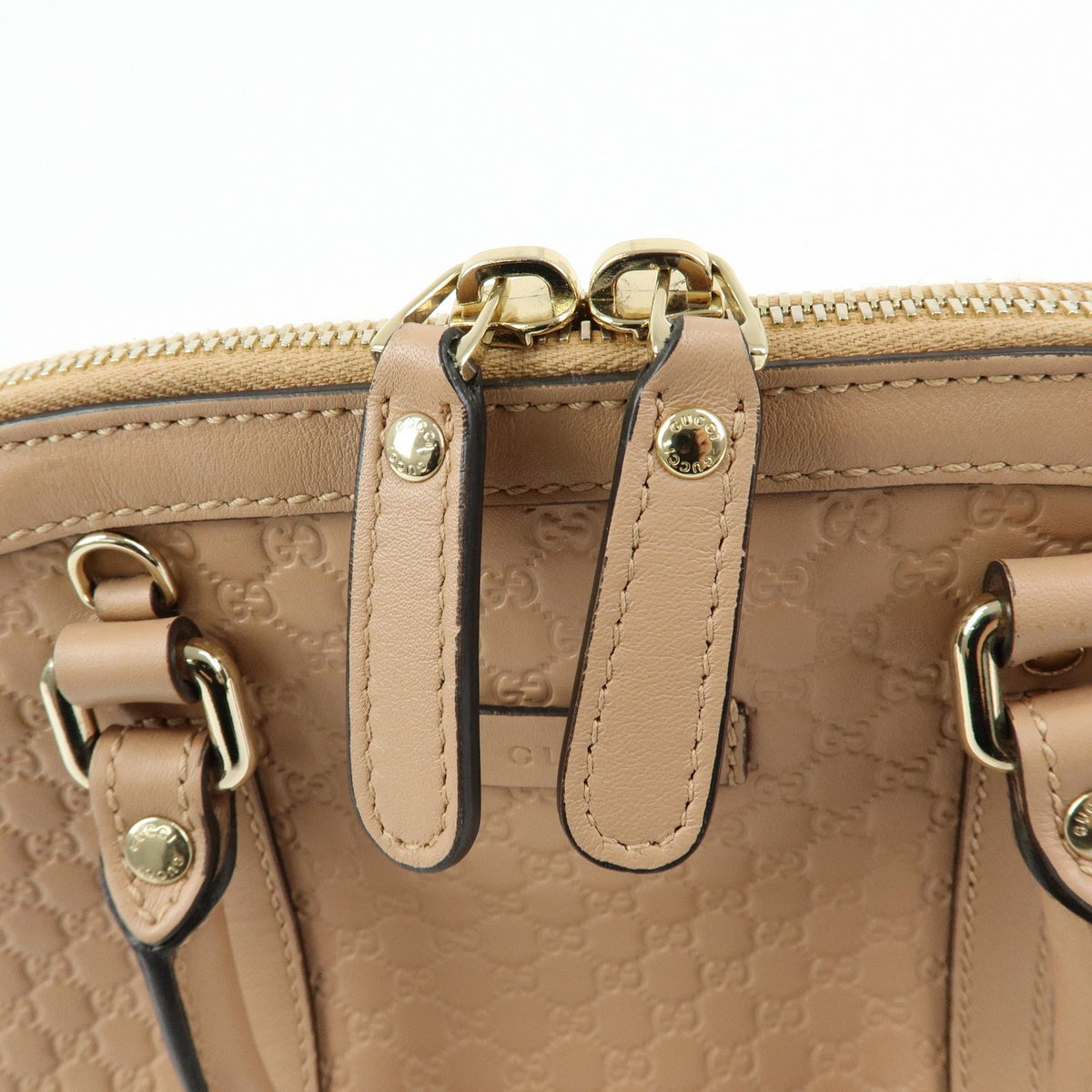 Gucci Convertible Dome Satchel Microguccissima Leather Beige Leather Handbag (Pre-Owned)