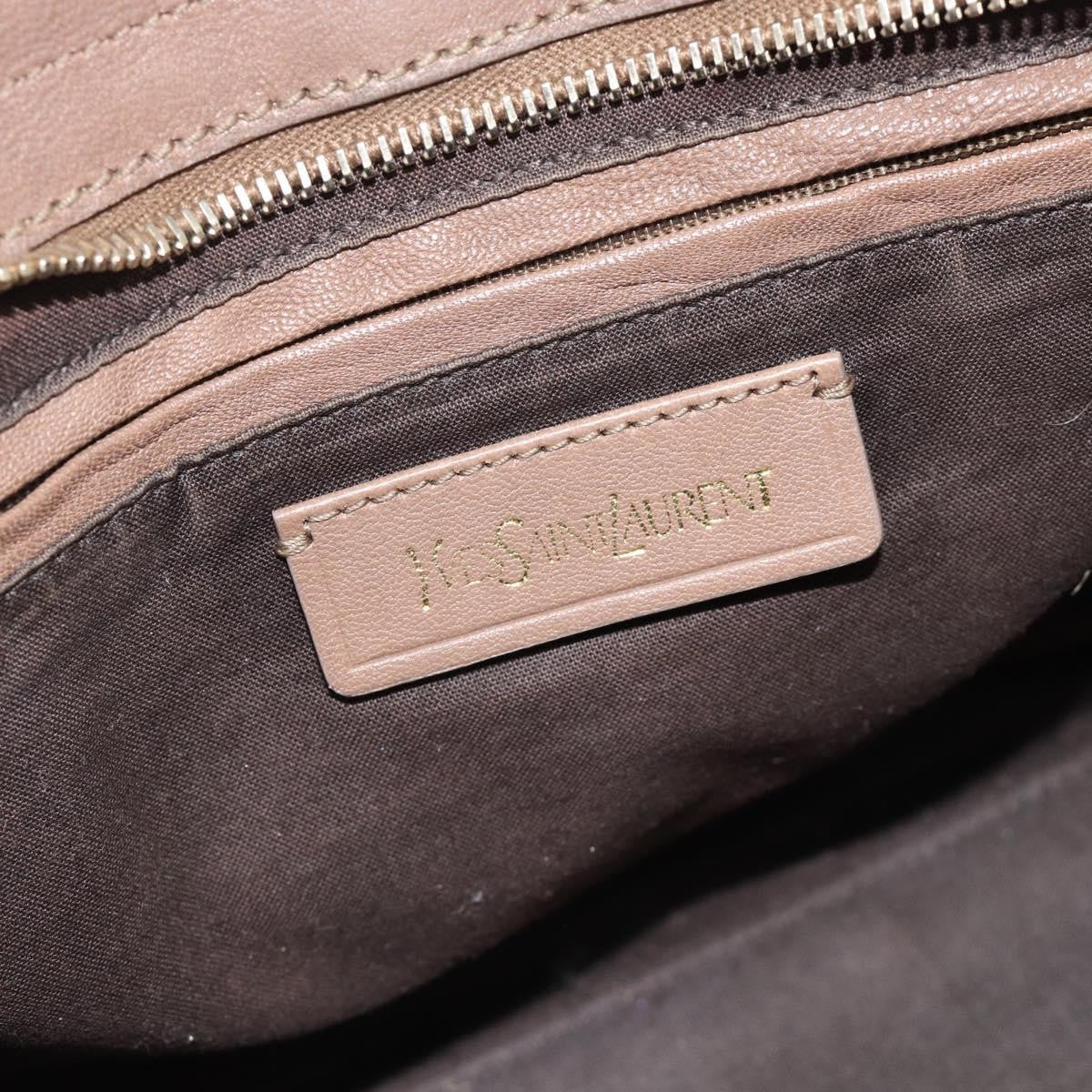 Saint Laurent Chyc Cabas Leather Brown Leather Tote Bag Bag (Pre-Owned)