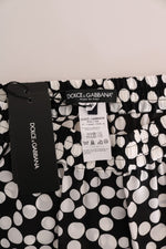 Dolce & Gabbana Black White Polka Dottes Silk Women's Pants