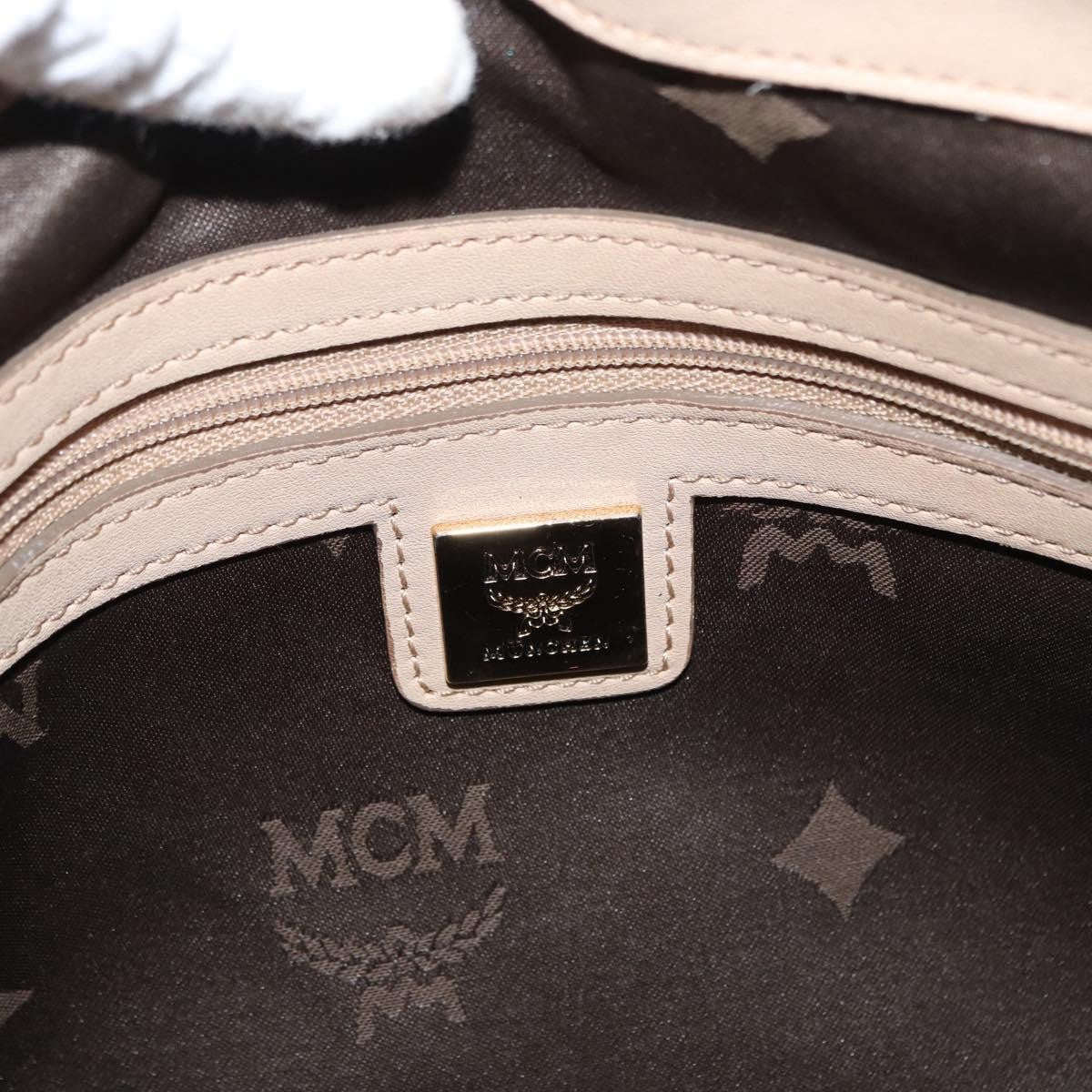 MCM Vintage Visetos Canvas Beige Pvc Tote Bag Bag (Pre-Owned)