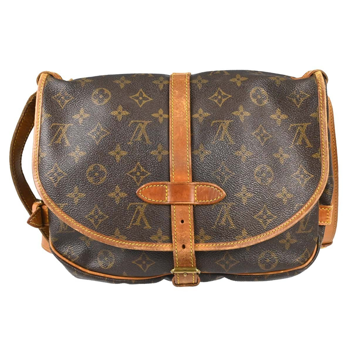 Louis Vuitton Saumur Monogram Canvas Brown Canvas Shoulder Bag Bag (Pre-Owned)