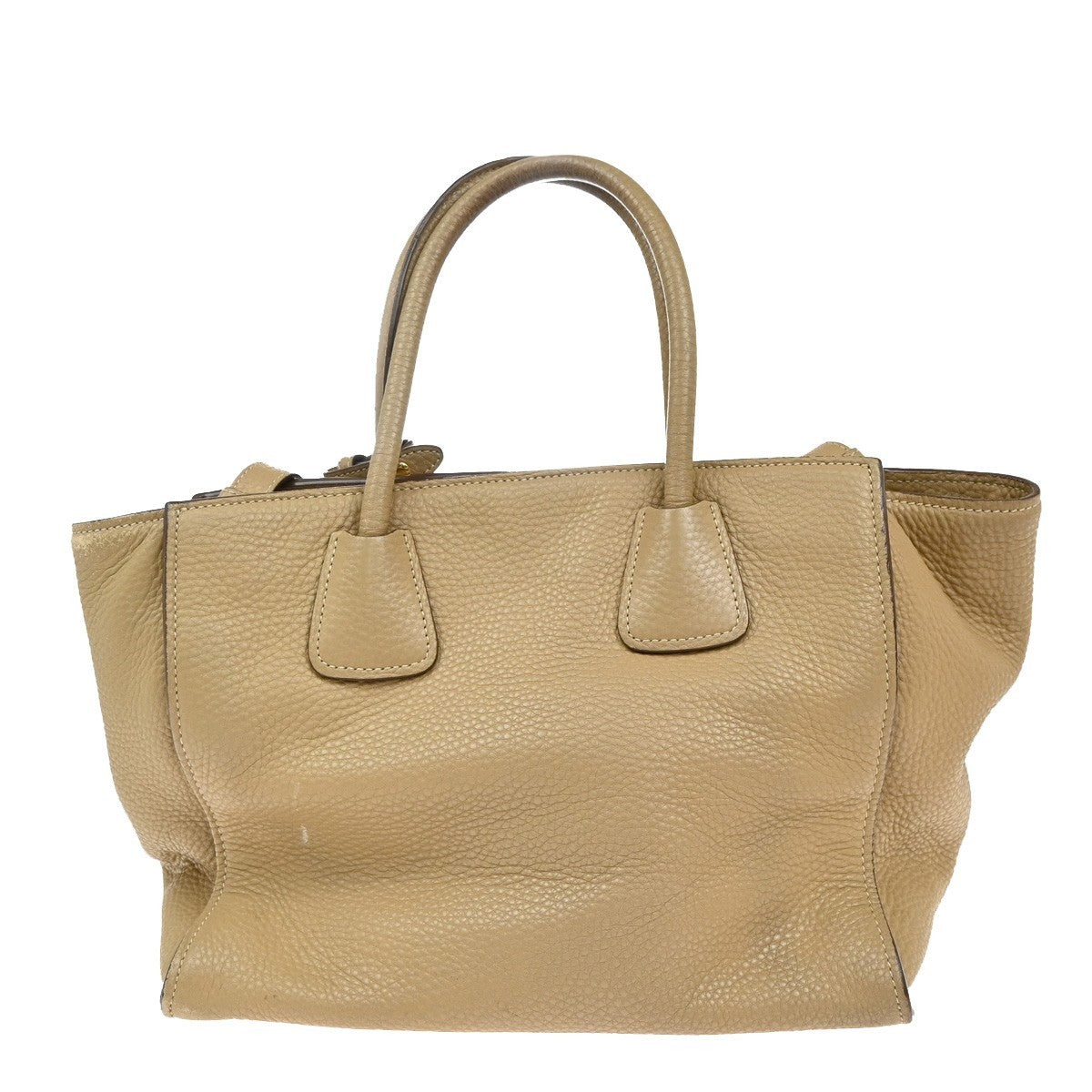 Prada Front Pocket Wing Convertible Vitello Daino Beige Leather Tote Bag Bag (Pre-Owned)