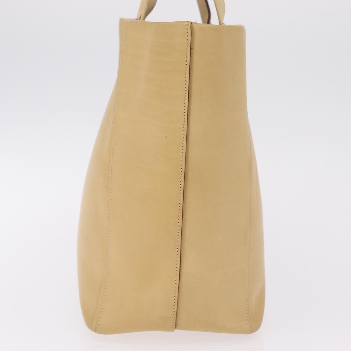 Loewe Papelle Leather Beige Leather Tote Bag Bag (Pre-Owned)