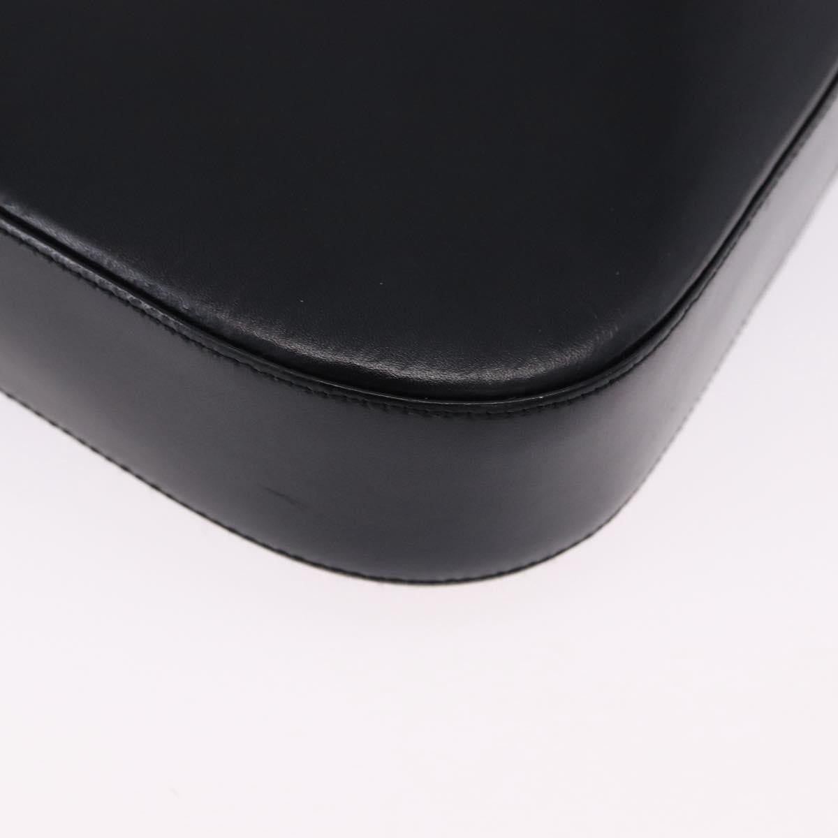 Salvatore Ferragamo Gancini Leather Black Leather Shoulder Bag Bag (Pre-Owned)