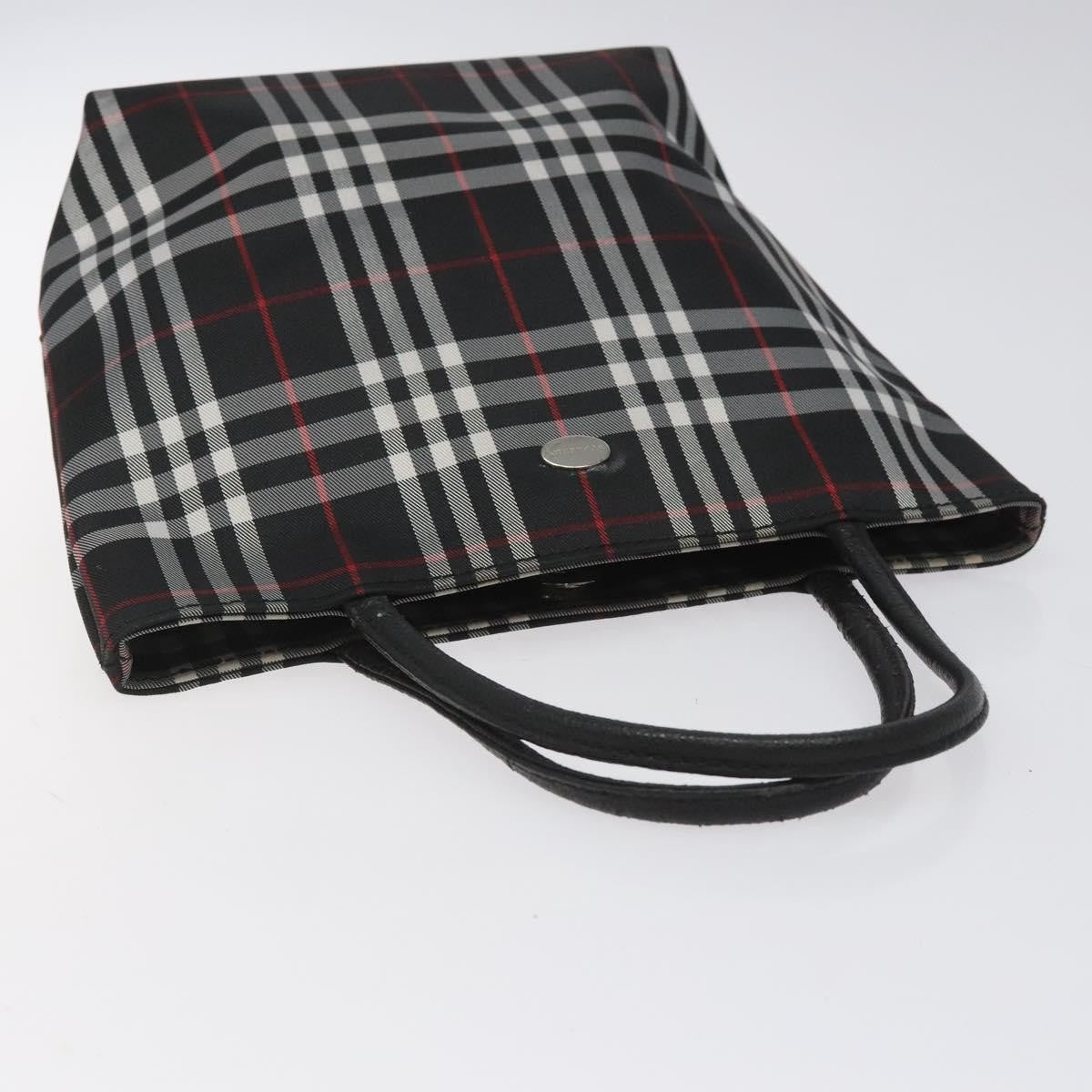 Burberry Nova Check Tote Nylon Black Nylon Handbag (Pre-Owned)