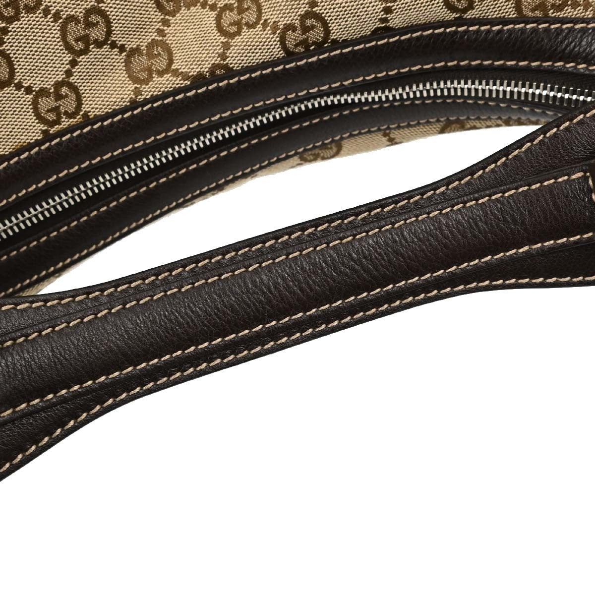 Gucci Horsebit Hobo Gg Canvas Beige Canvas Shoulder Bag Bag (Pre-Owned)