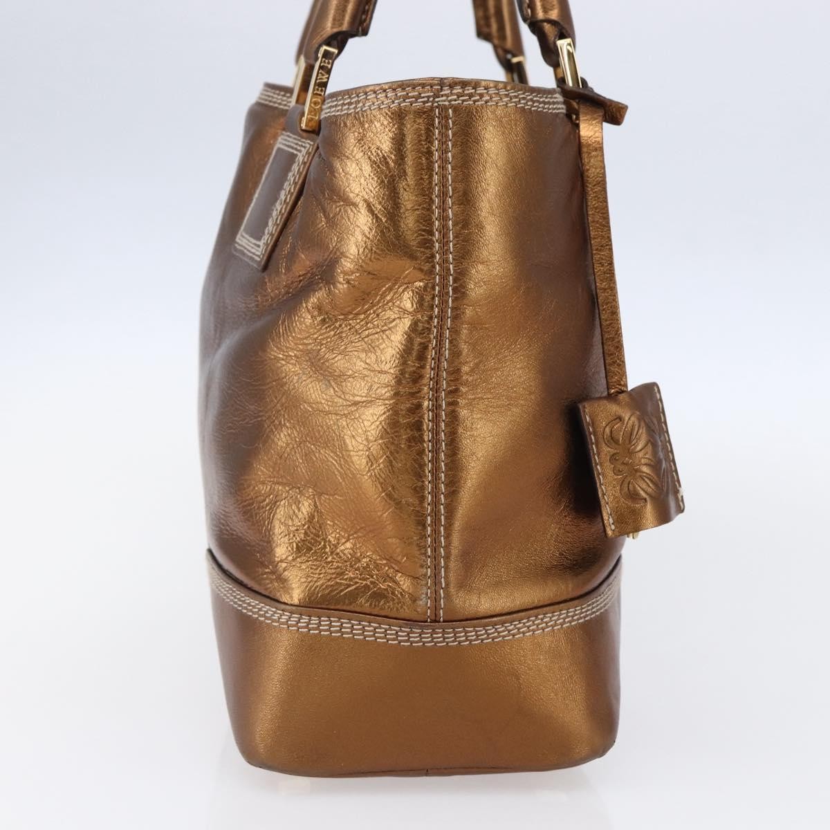 Loewe Vintage Anagram Tote Leather Metallic Leather Tote Bag Bag (Pre-Owned)