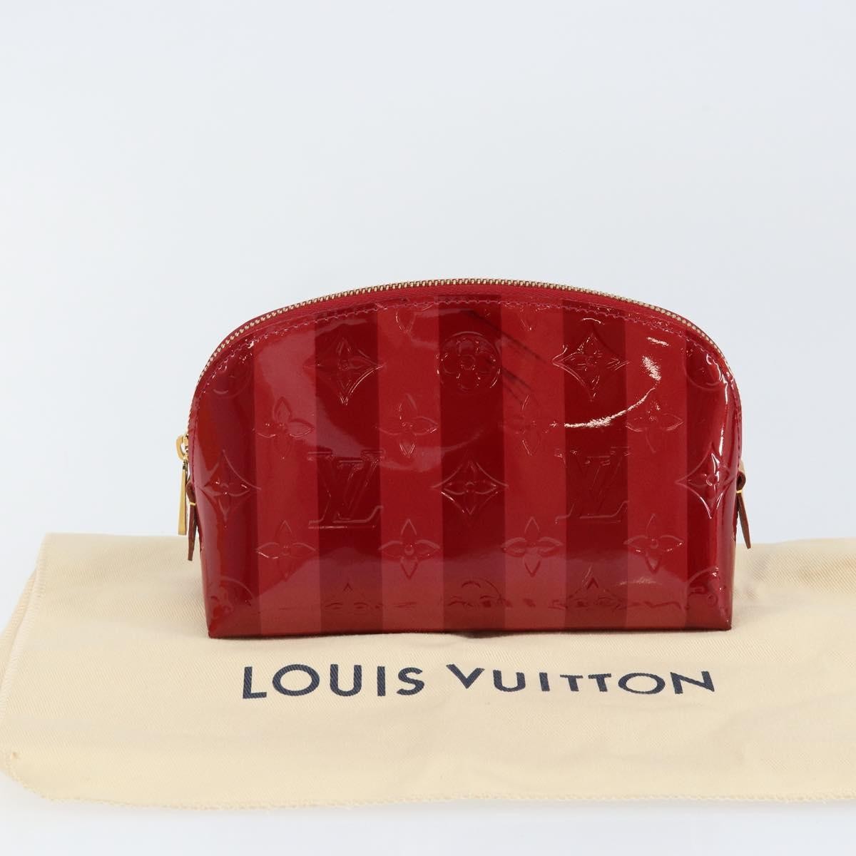 Louis Vuitton Cosmetic Limited Edition Monogram Vernis Rayures Red Patent_Leather Bag (Pre-Owned)