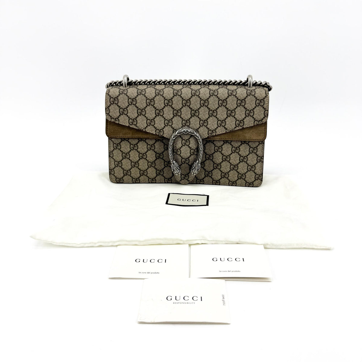 Gucci Dionysus Gg Coated Canvas Brown Canvas Handbag (Pre-Owned)