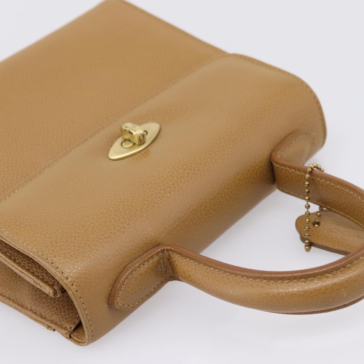 Coach Handbag Sling Beige Leather Handbag (Pre-Owned)