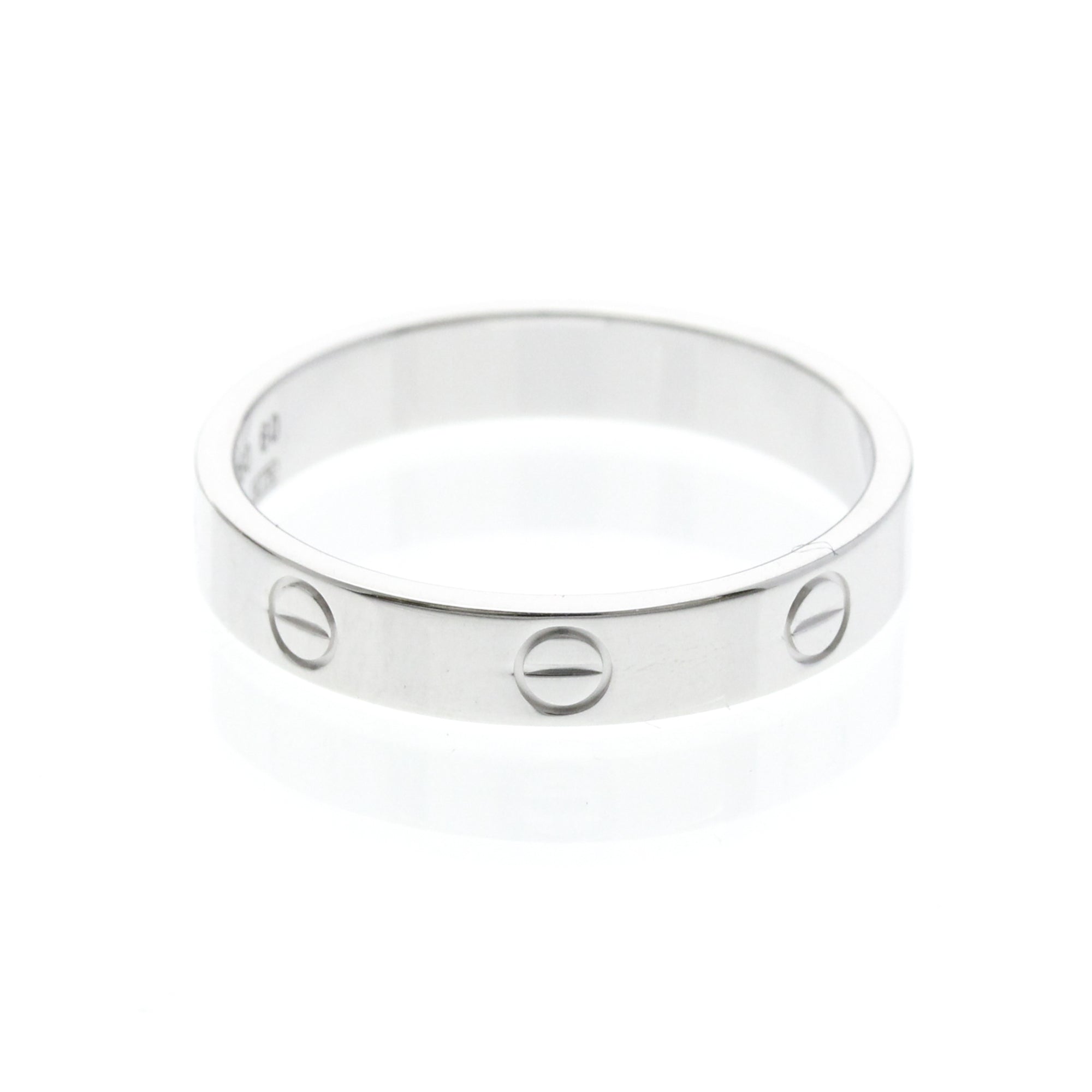 Cartier Love Wedding Band 18K White Gold Silver White_Gold Ring Jewelry (Pre-Owned)