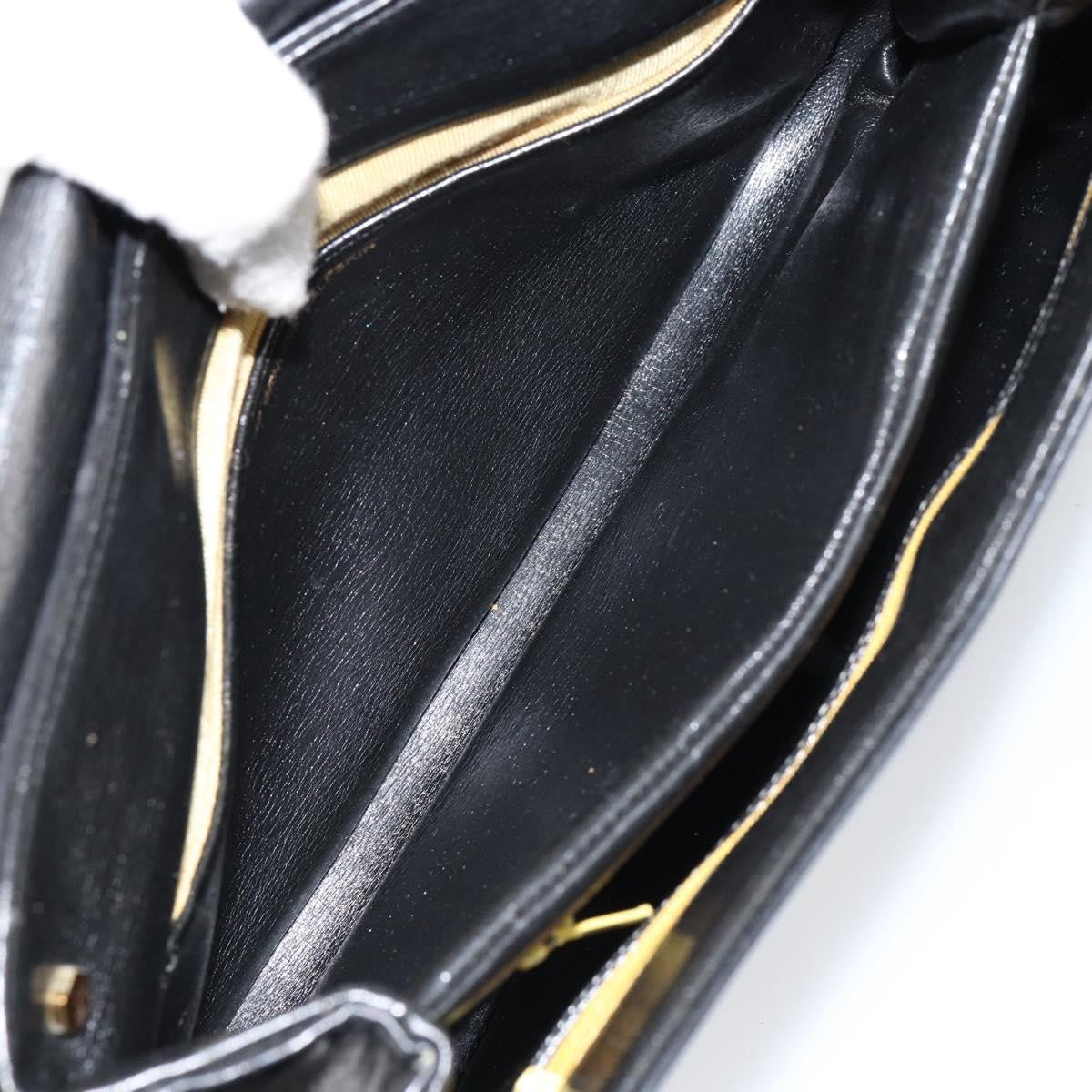 Christian Dior Vintage Chain Flap Diorissimo Canvas Black Leather Shoulder Bag Bag (Pre-Owned)