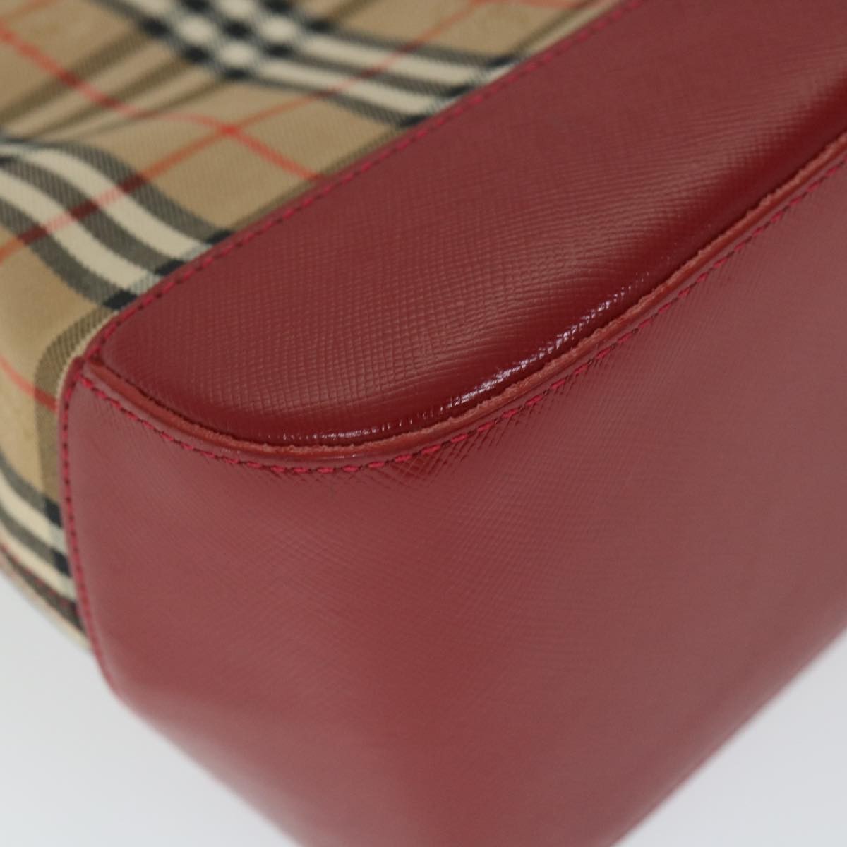 Burberry Nova Check Leather And Nylon Beige Nylon Handbag (Pre-Owned)