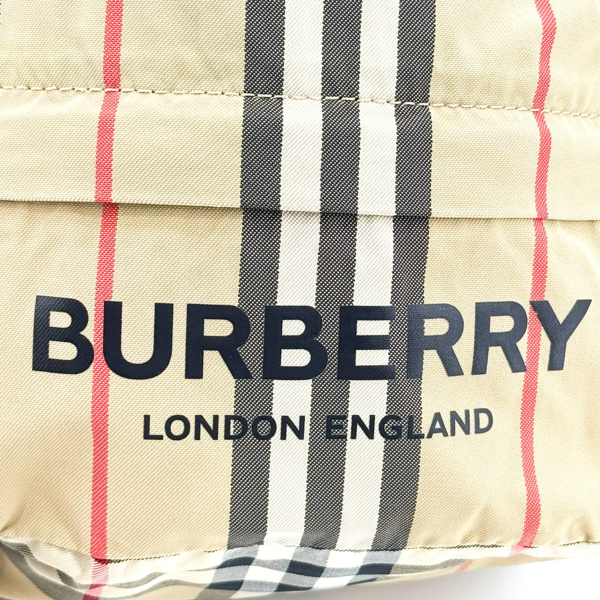 Burberry Phoebe Drawstring Camo Canvas Beige Nylon Clutche & Pouche Bag (Pre-Owned)