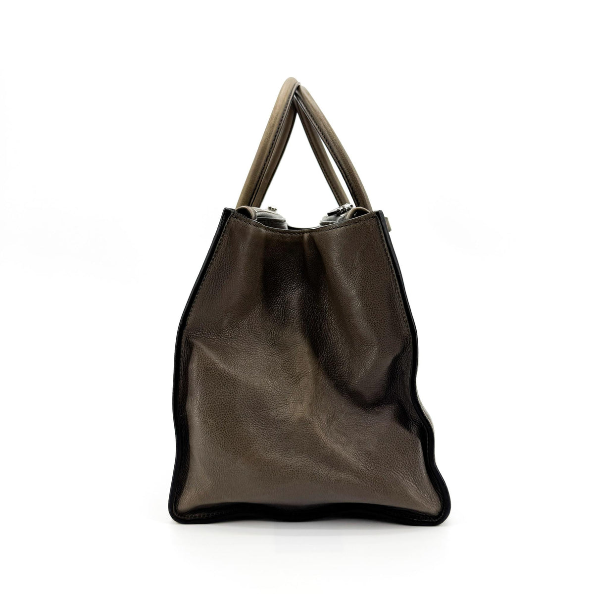 Prada Twin Shopping Vitello Daino Brown Leather Tote Bag Bag (Pre-Owned)