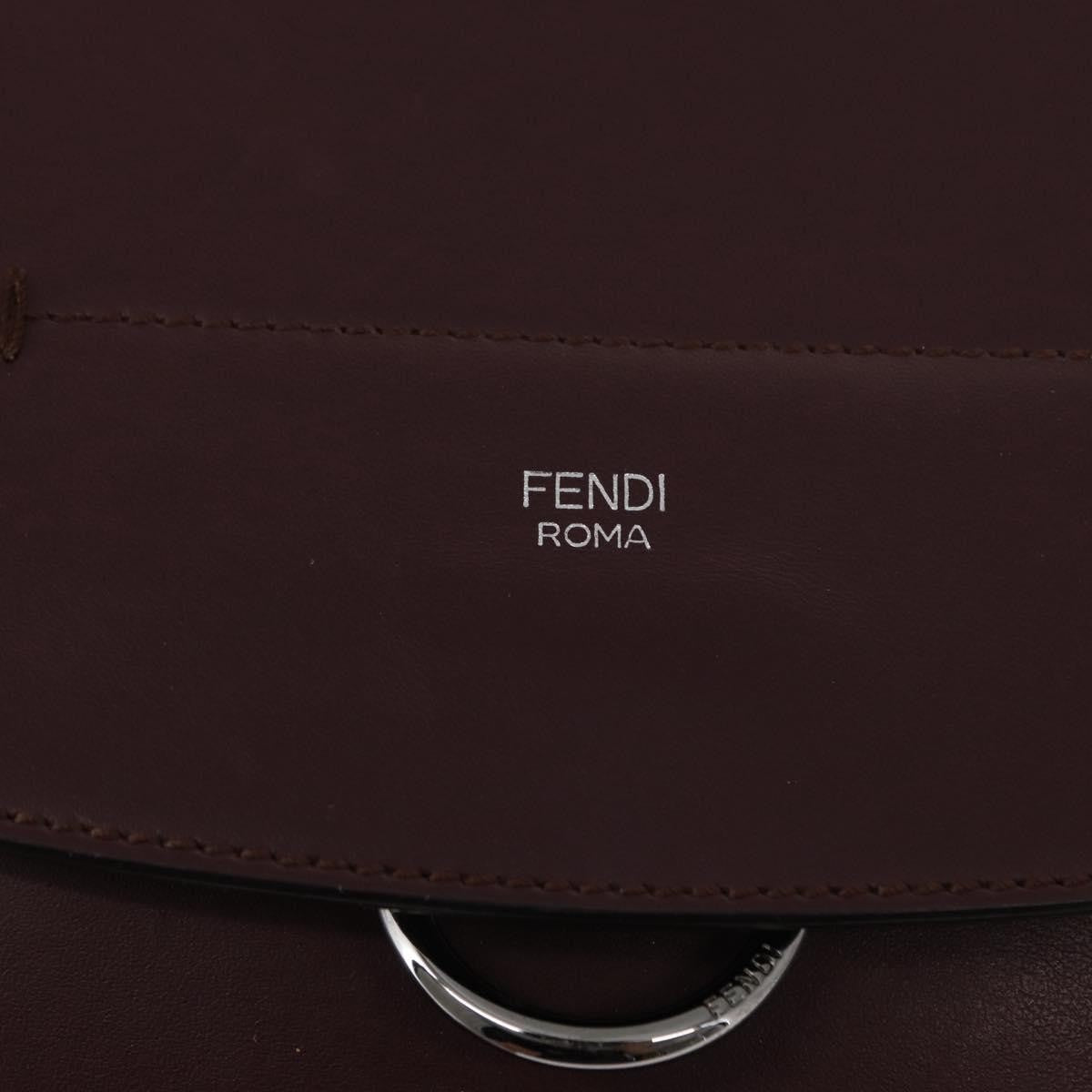 Fendi Back To School Leather Burgundy Leather Backpack Bag (Pre-Owned)