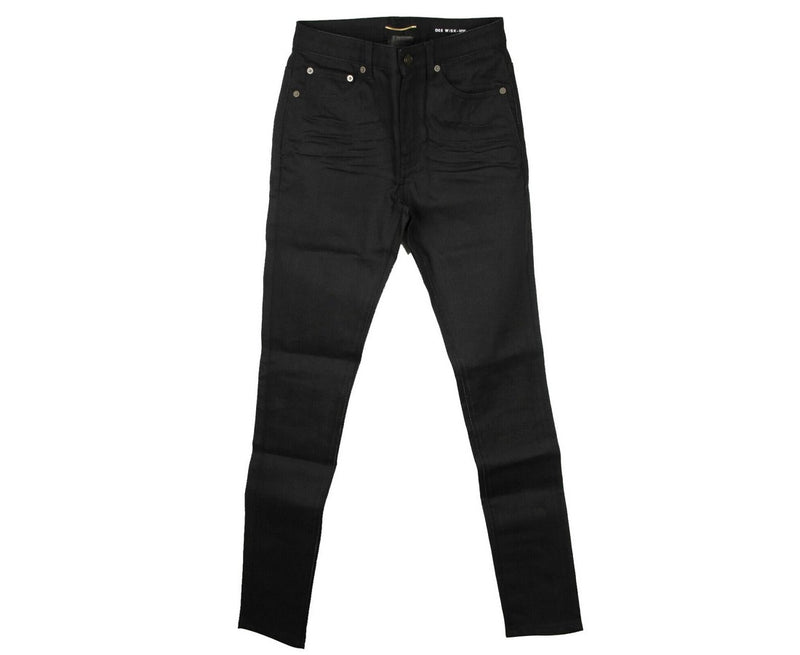 Saint Laurent Women's Black Cotton Skinny Stretch Pants (Size: 28)