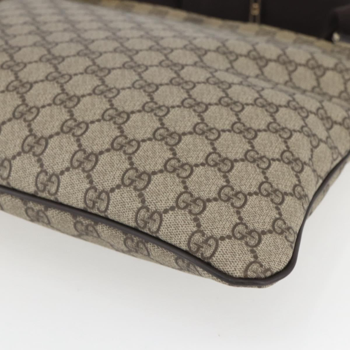 Gucci Zip Top Messenger Gg Coated Canvas Beige Canvas Shoulder Bag Bag (Pre-Owned)