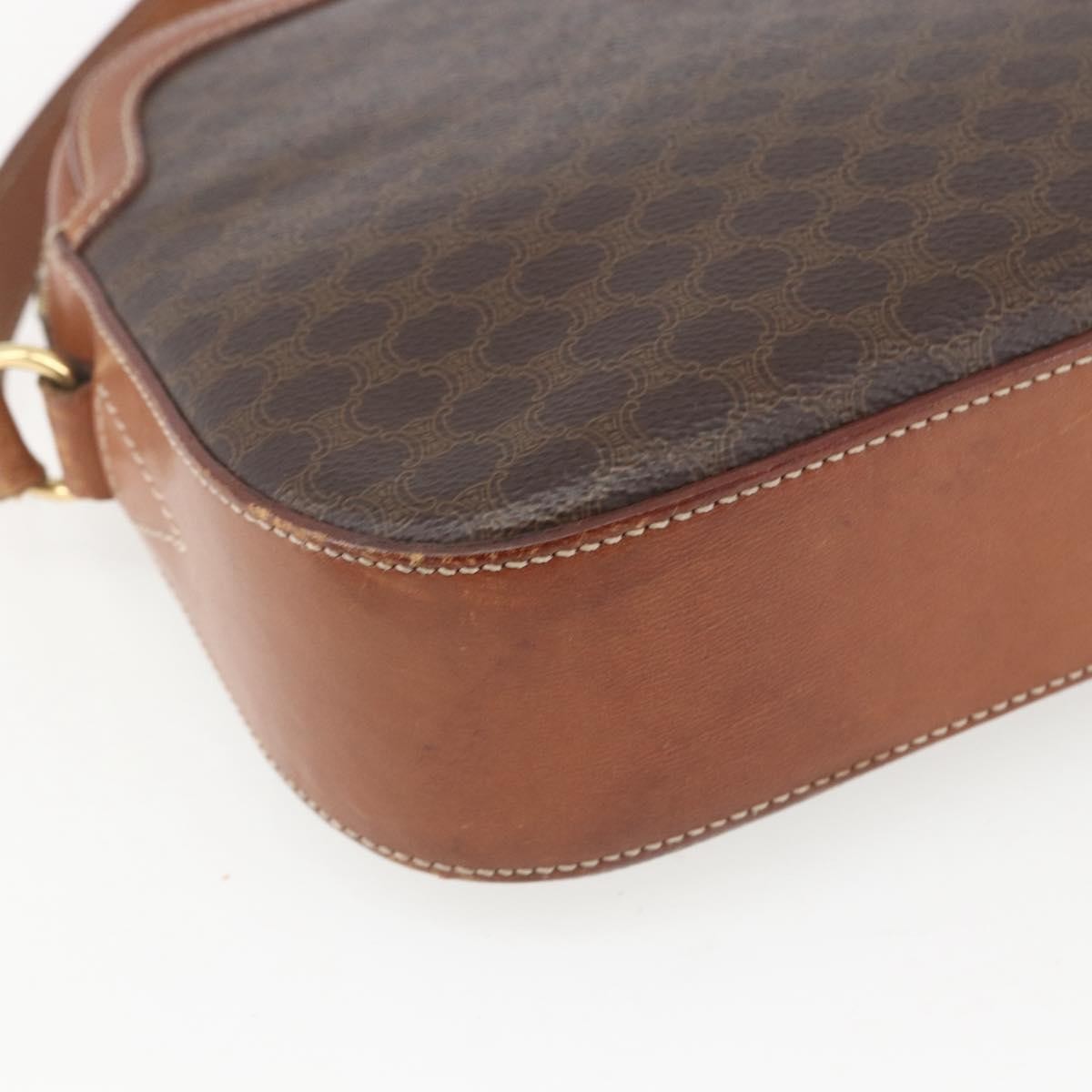Celine Vintage Macadam Canvas And Leather Brown Canvas Shoulder Bag Bag (Pre-Owned)