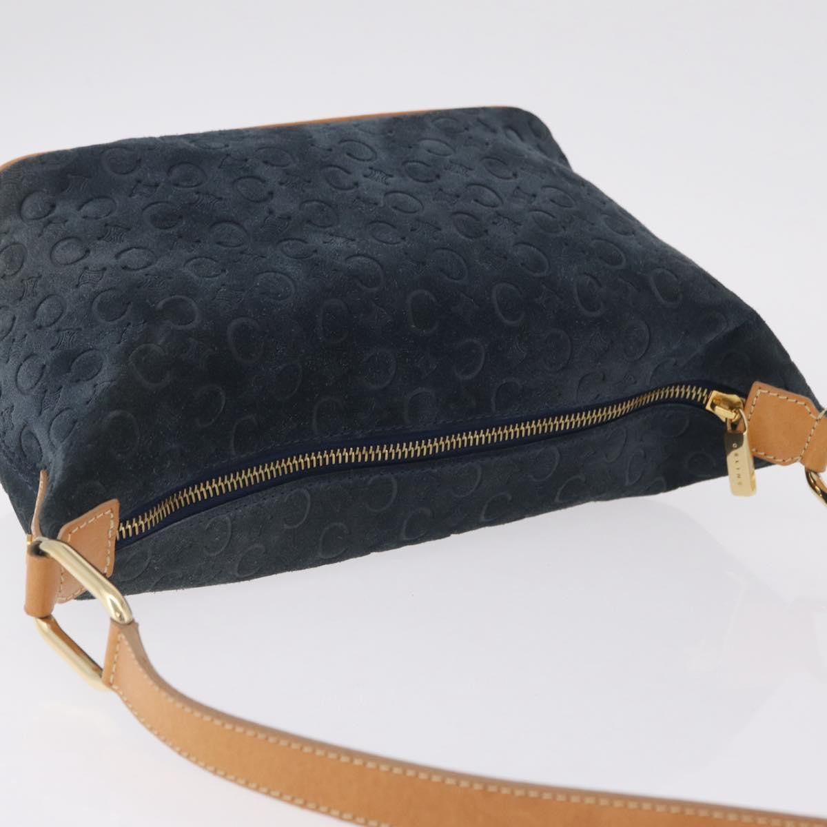 Celine C Macadam Shoulder Suede Navy Suede Handbag (Pre-Owned)