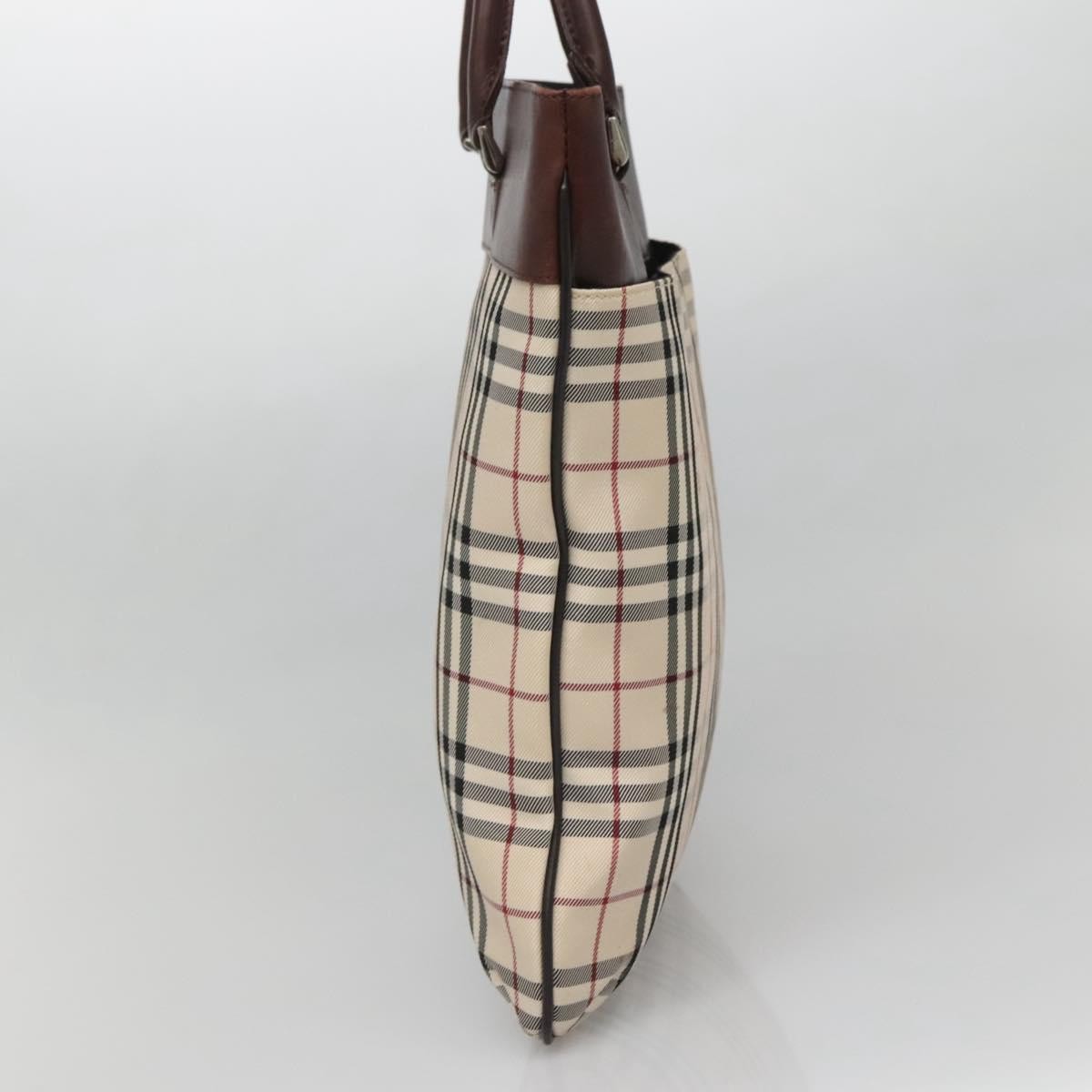 Burberry Nova Check Tote Nylon Beige Nylon Bag (Pre-Owned)