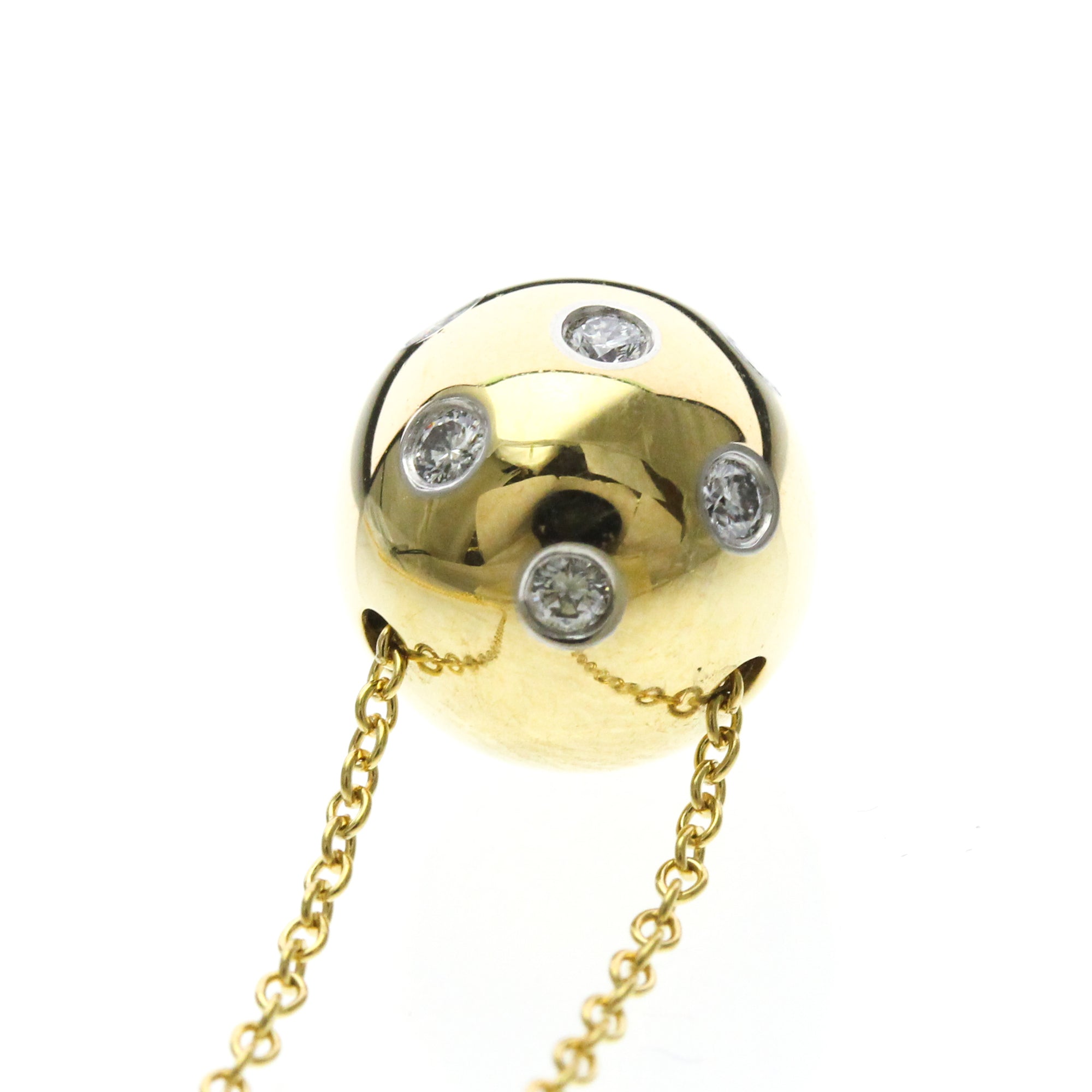 Tiffany & Co. Etoile Ball Pendant 18K Yellow Gold With Platinum And Diamonds Gold Yellow_Gold Necklace Jewelry (Pre-Owned)