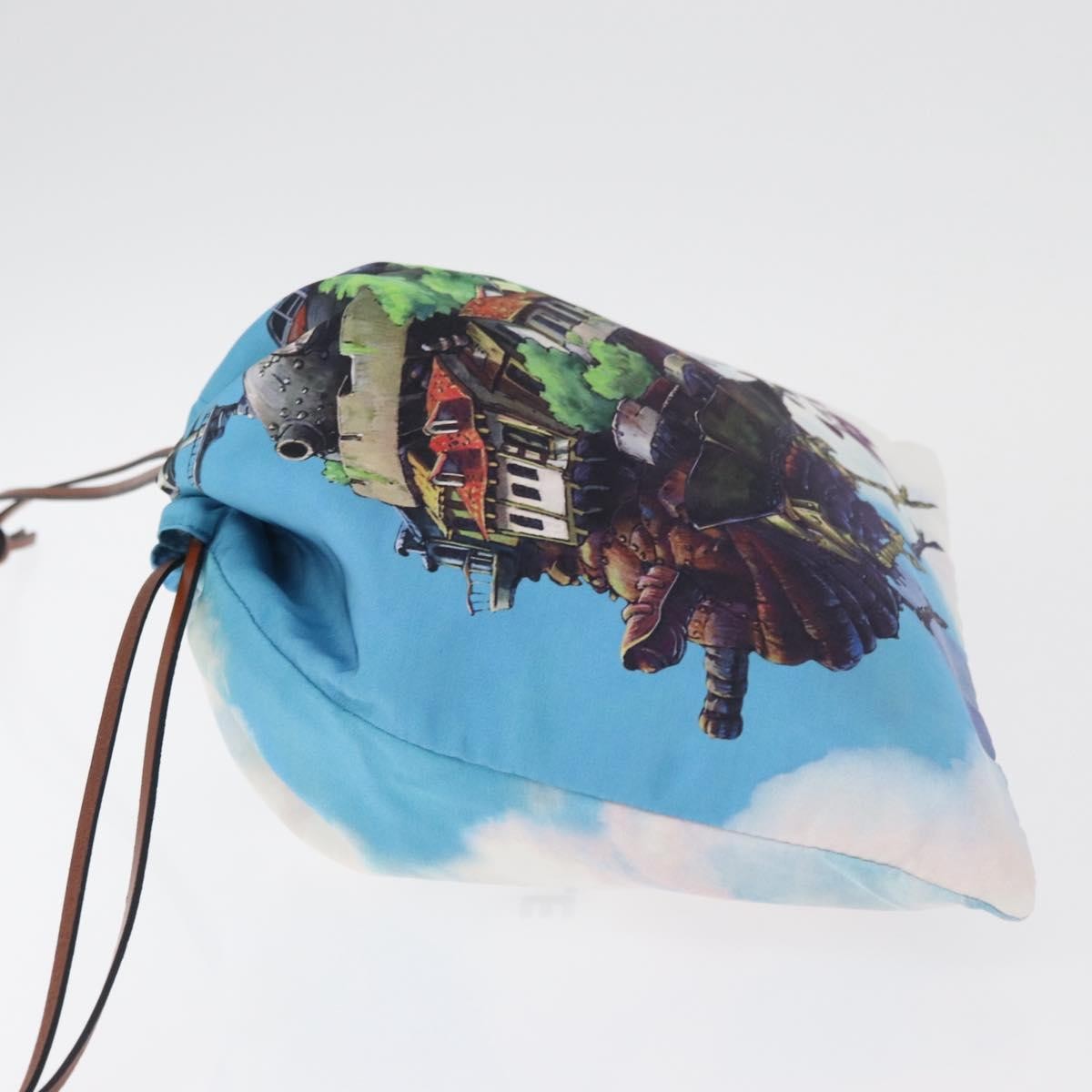 Loewe Paula Drawstring Printed Canvas Blue Nylon Clutche & Pouche Bag (Pre-Owned)