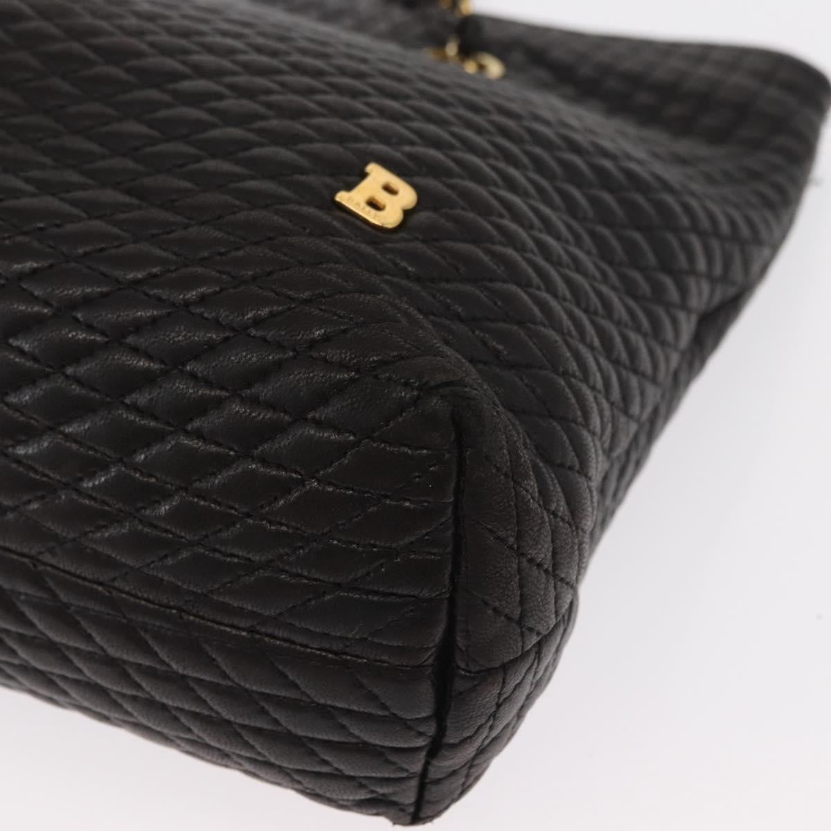 Bally Vintage Leather Black Leather Shoulder Bag Bag (Pre-Owned)