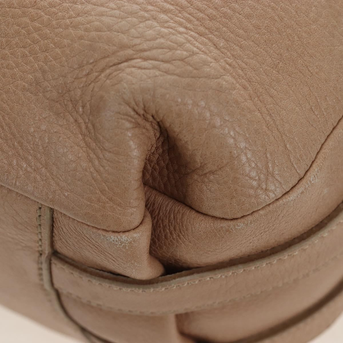 Prada Tote Leather Beige Leather Tote Bag Bag (Pre-Owned)