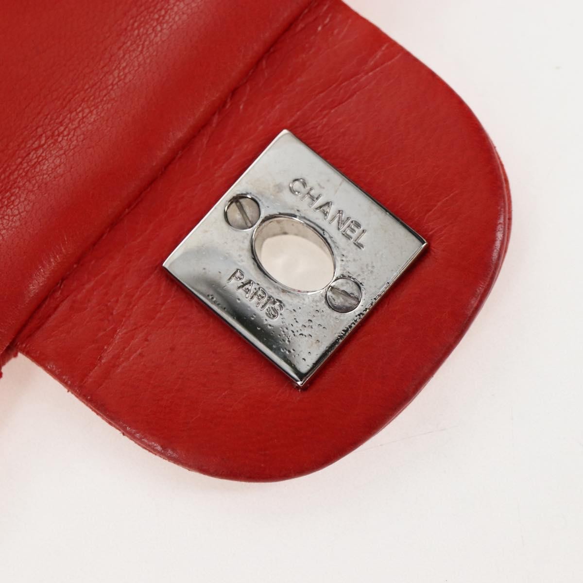 Chanel Wallet On Chain Flap Quilted Calfskin Red Leather Handbag (Pre-Owned)