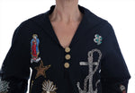 Dolce & Gabbana Blue Crystal MAMMA Sicily Women's Jacket