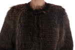 Dolce & Gabbana Brown Raccoon Fur Coat Women's Jacket