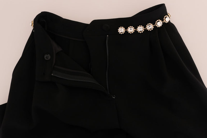 Dolce & Gabbana Elegant High-Waist Ankle Pants with Gold Women's Detailing