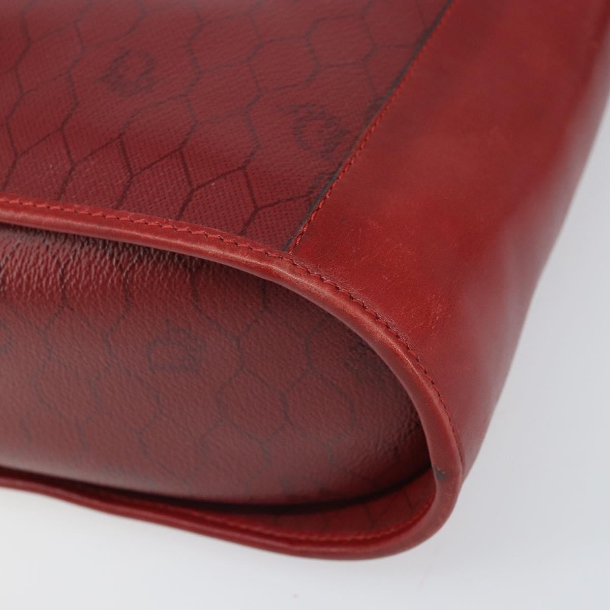 Christian Dior Vintage Honeycomb Flap Canvas And Leather Red Canvas Shoulder Bag Bag (Pre-Owned)