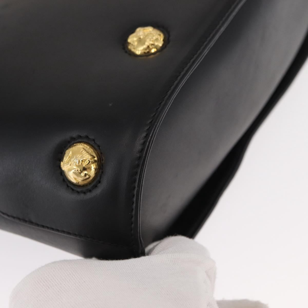 Salvatore Ferragamo Vintage Leather Black Leather Handbag (Pre-Owned)