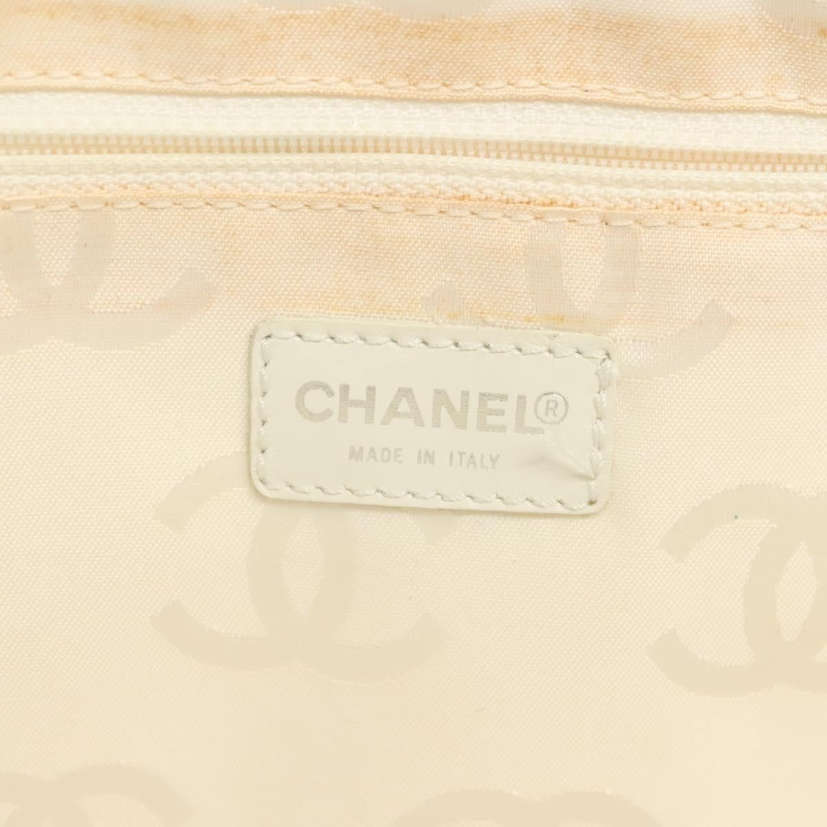 Chanel Cambon Canvas White Canvas Bag (Pre-Owned)