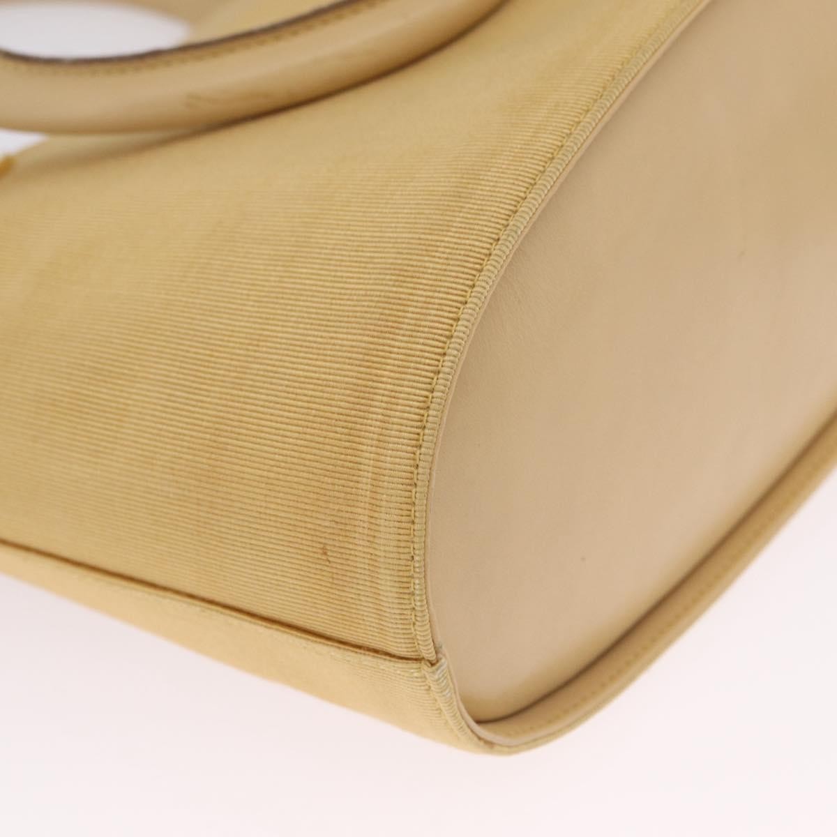 Salvatore Ferragamo Gancini Tote Canvas Beige Canvas Tote Bag Bag (Pre-Owned)
