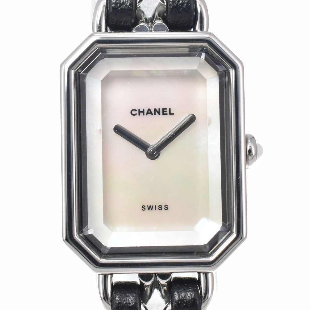 Chanel Premiere Rock Quartz Stainless Steel And Leather With Mother Of Pearl Watch (Pre-Owned)