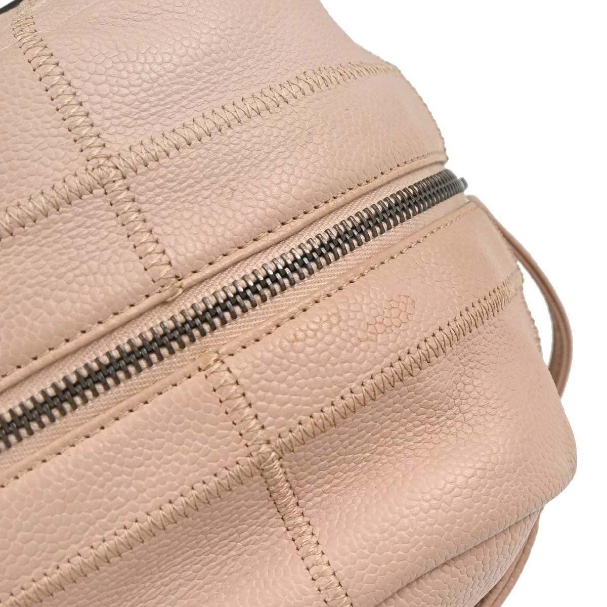Chanel Square Stitch Bowler Quilted Calfskin Pink Leather Shoulder Bag Bag (Pre-Owned)