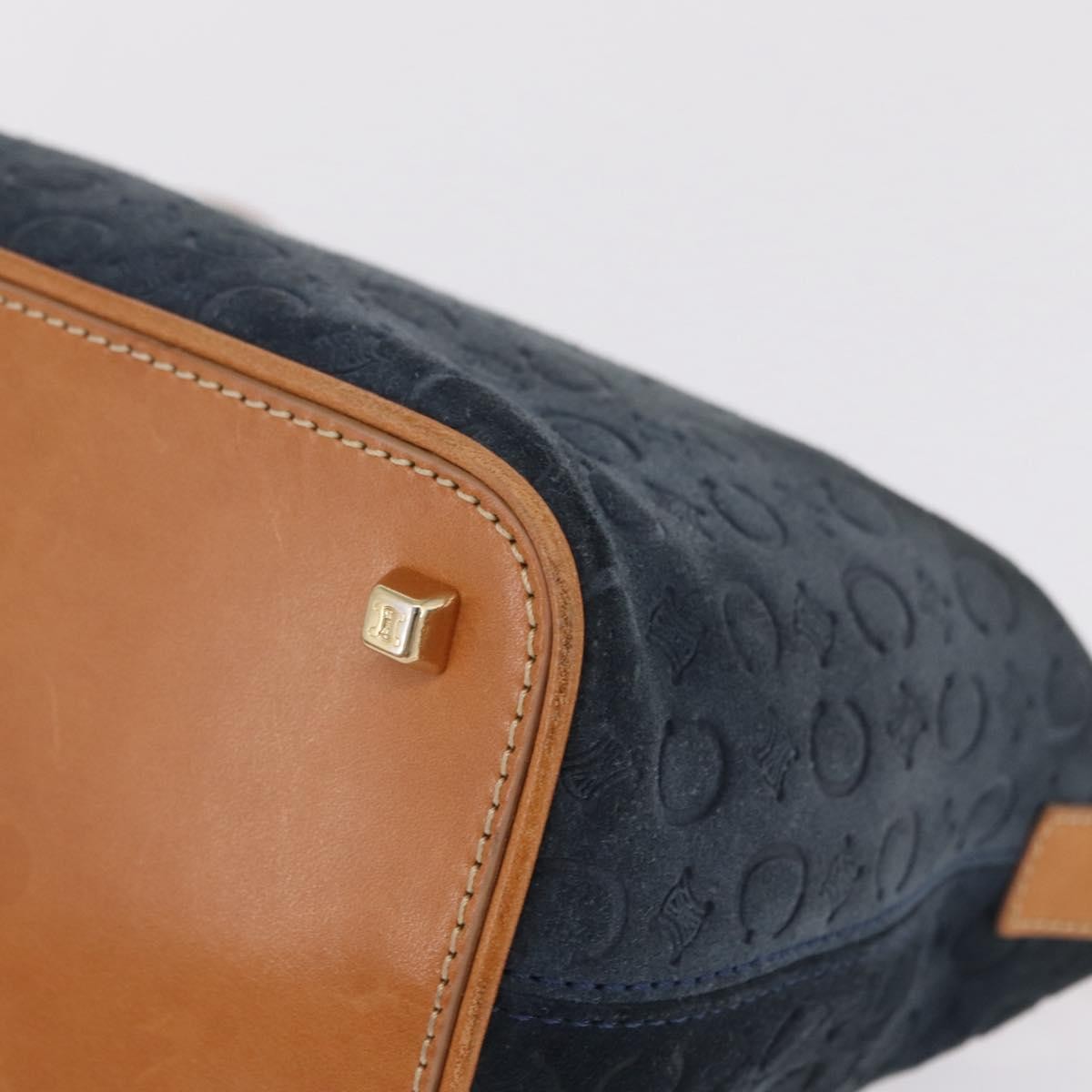 Celine C Macadam Shoulder Suede Navy Suede Handbag (Pre-Owned)