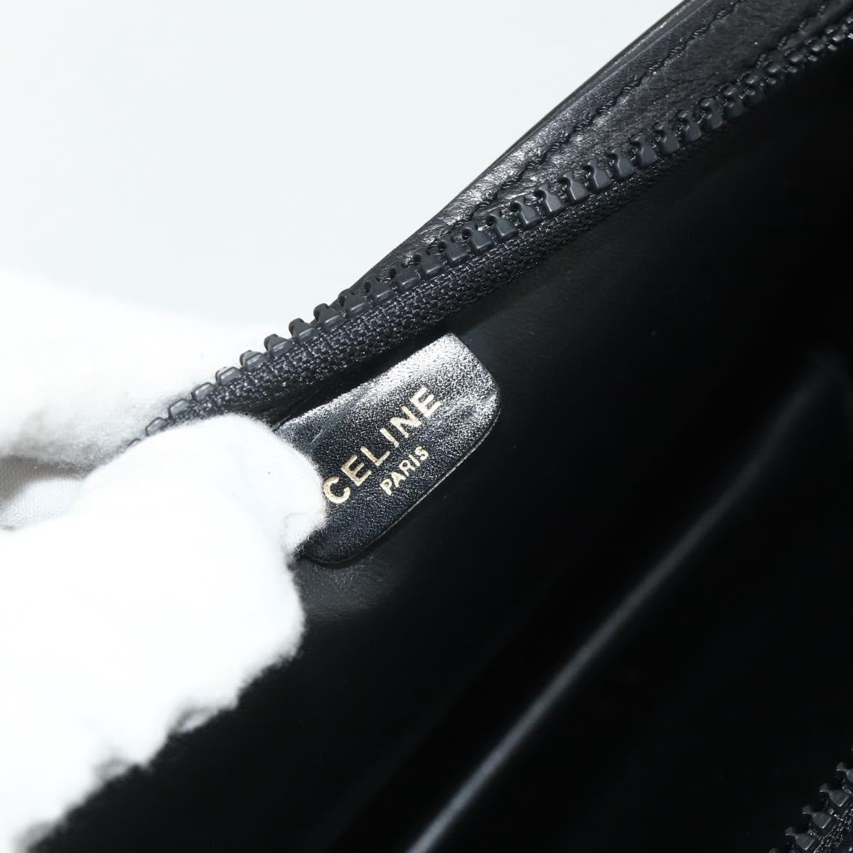 Celine Zip Clutch Leather Black Leather Clutche & Pouche Bag (Pre-Owned)
