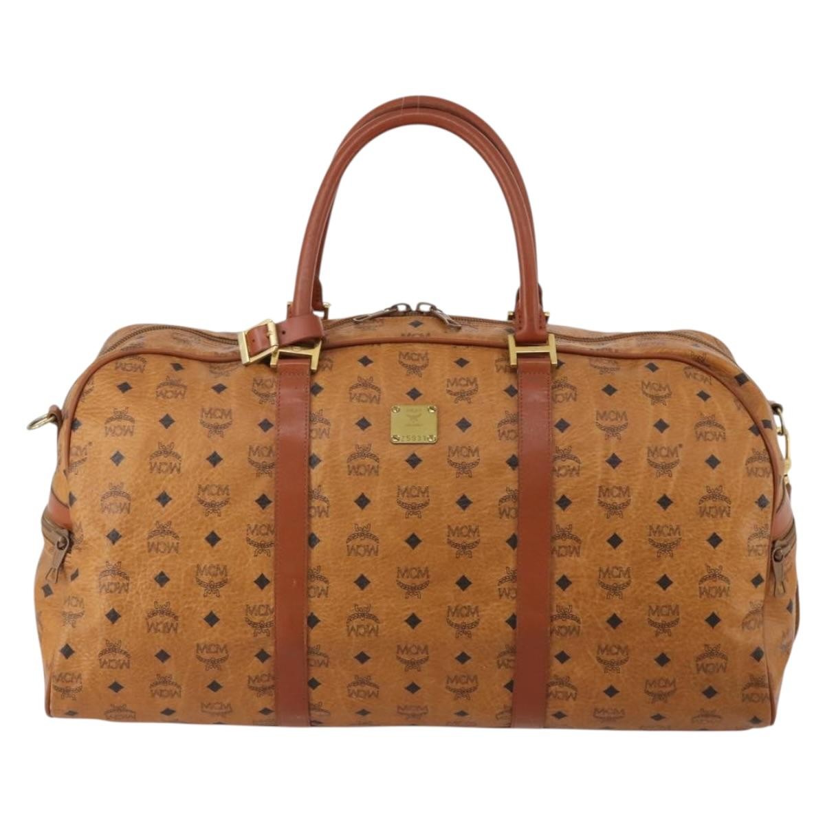 MCM Vicetos Leather Brown Leather Travel Bag Bag (Pre-Owned)