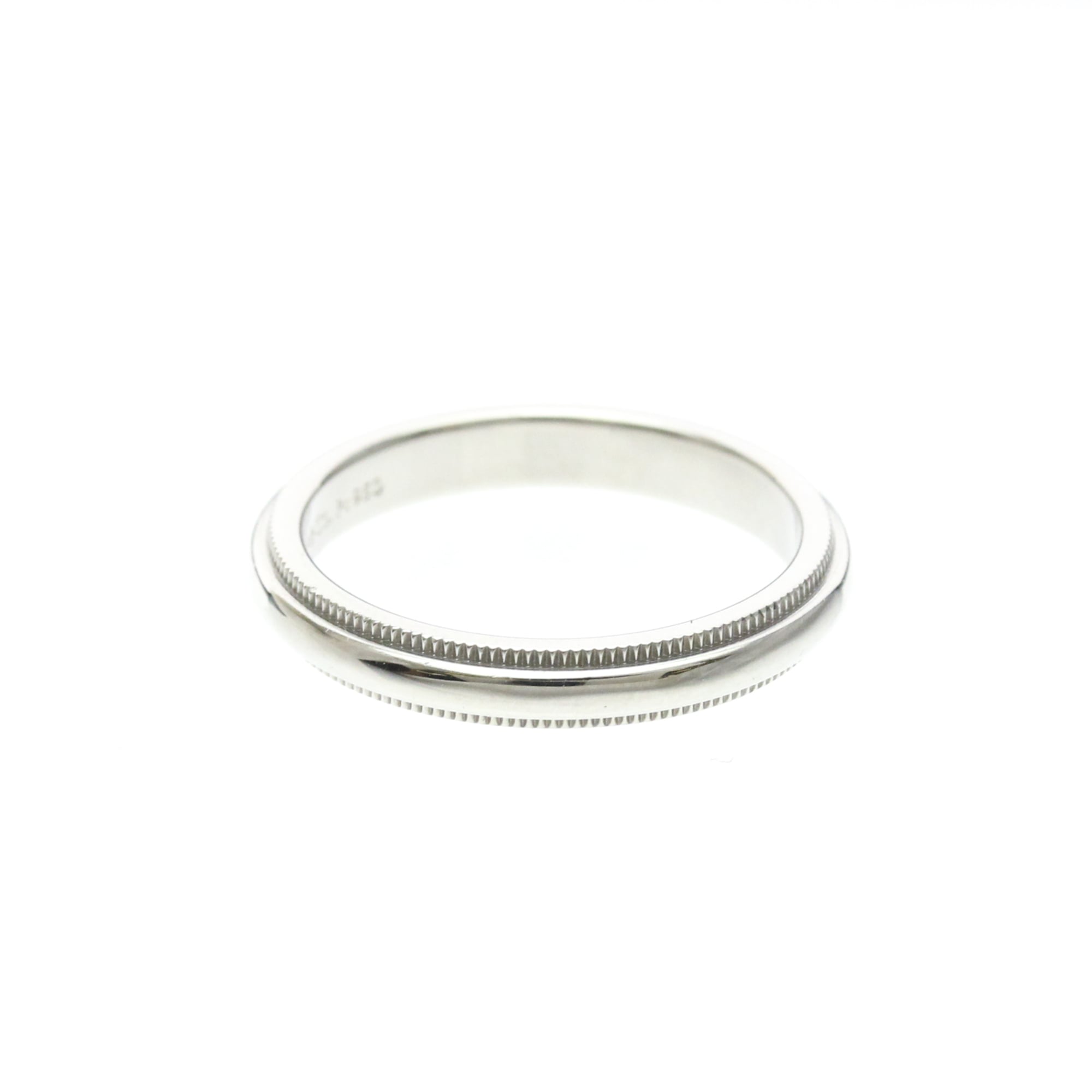Tiffany & Co. Classic Milgrain Band Platinum Silver Platinum Ring Jewelry (Pre-Owned)