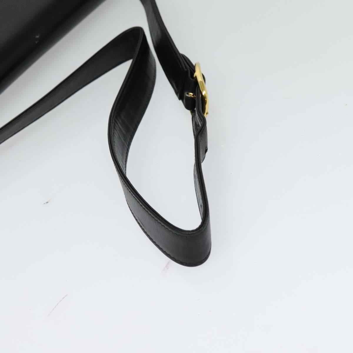 Gucci Sherry Line Shoulder Leather Black Leather Shoulder Bag Bag (Pre-Owned)