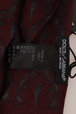 Dolce & Gabbana Bordeaux Silk Crown Chili Men's Scarf
