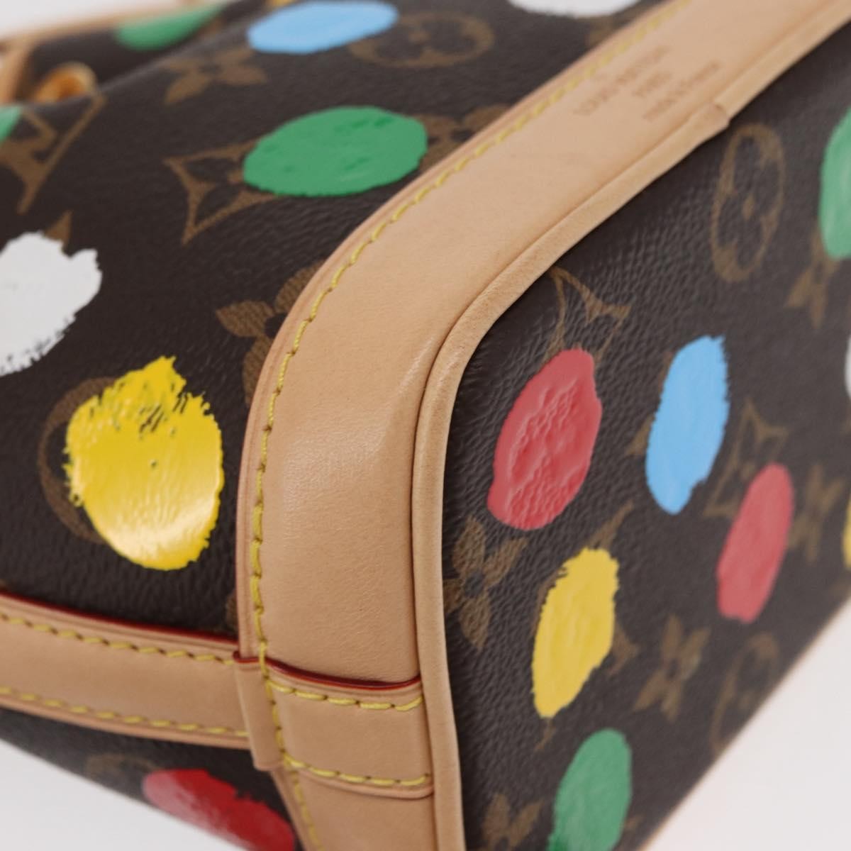 Louis Vuitton Noe Yayoi Kusama Painted Dots Monogram Canvas Brown Canvas Handbag (Pre-Owned)