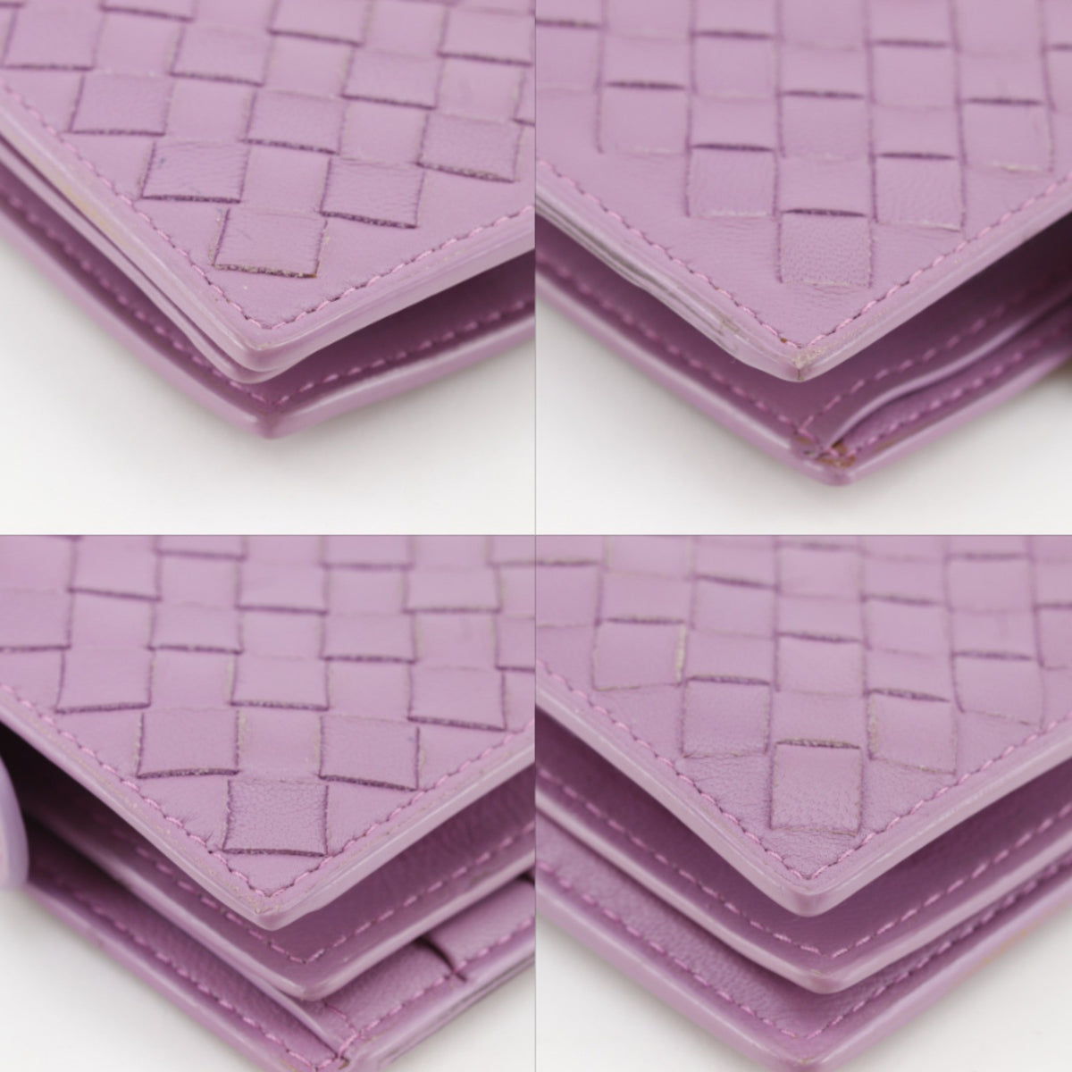 Bottega Veneta Bifold Intrecciato Nappa Pink Leather Wallets Accessory (Pre-Owned)