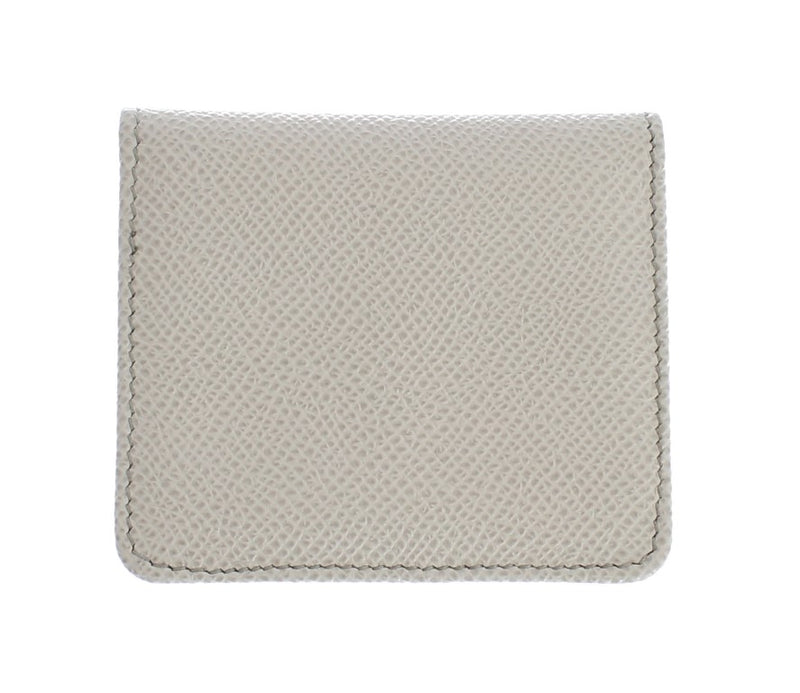 Dolce & Gabbana Sleek White Leather Condom Case Men's Wallet