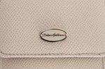 Dolce & Gabbana Sleek White Leather Condom Case Men's Wallet